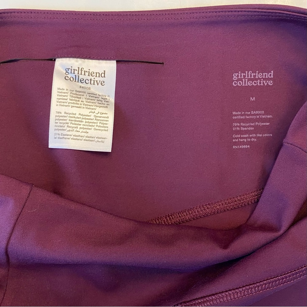 Girlfriend Collective Plum Compressive High Rise Legging Medium Purple Tights - Picture 16 of 16